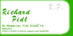 richard pidl business card